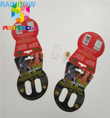 3d Kemasan Lenticular Burro Merek Kotak Kartu Kertas Tunggal Lubang Ganda Termasuk Botol