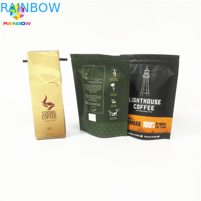 Kantong Teh Celup Kemasan Bawah Datar Ditutup Kembali Ziplock Untuk Protein / Kopi Bubuk