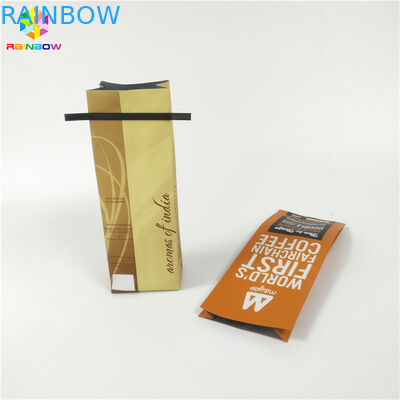 Kantong Teh Celup Kemasan Bawah Datar Ditutup Kembali Ziplock Untuk Protein / Kopi Bubuk