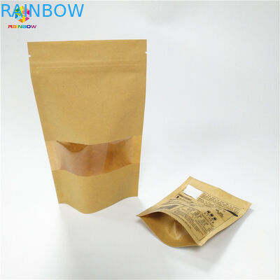 Kraft Paper Snack Bag Packaging Mylar Ziplock Bukti Kelembaban Untuk Kemasan Bubuk Buah Kering