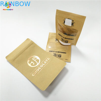 Kraft Paper Snack Bag Packaging Mylar Ziplock Bukti Kelembaban Untuk Kemasan Bubuk Buah Kering