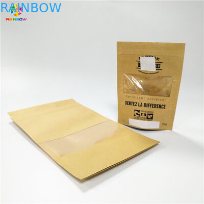 Kraft Paper Snack Bag Packaging Mylar Ziplock Bukti Kelembaban Untuk Kemasan Bubuk Buah Kering
