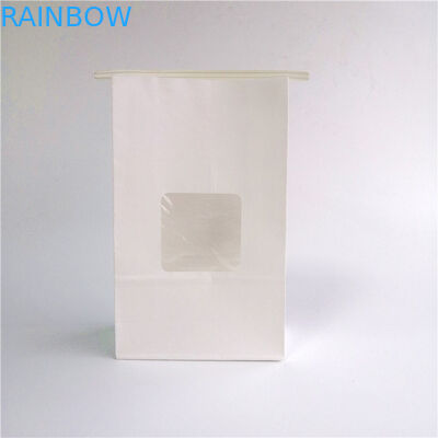 Tin Tie Brown Side Gusset Kantong Kertas Disesuaikan Menembus Panas Tahan Dengan Jendela