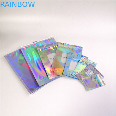 Gravure Pringting Stand Up Aluminium Foil Bag Hologram Packaging Bag Untuk Kosmetik