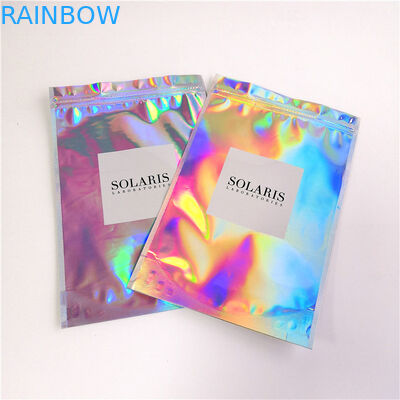 Hologram Mylar Ziplock Tas Kemasan Kosmetik PET / Hologram Film Material