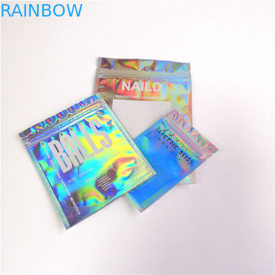 Hologram Mylar Ziplock Tas Kemasan Kosmetik PET / Hologram Film Material