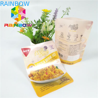 Kantong Plastik Ritsleting Kemasan Dicetak Vakum Saus Makanan Retort Stand Up Bag