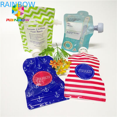 Kantong Cerat Minuman Cair Plastik, Minuman Jus Buah Kantung Stand Up Dengan Cap