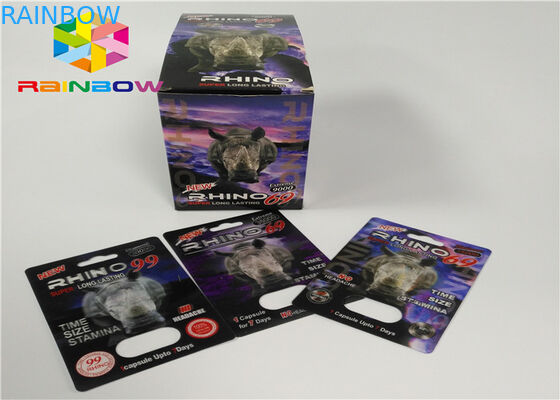 Botol Plastik Kartu Blister Insert Laki-laki Peningkatan 3d Kemasan Dari Kartu / Kotak Display