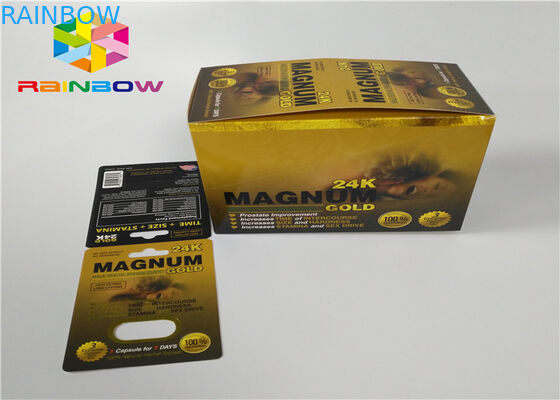 Laki-laki Peningkatan Paket Blister Paket Kemasan Kartu 3D Rhino Blister Untuk Paket Kapsul