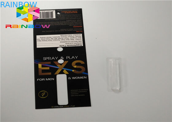 Geser Kustom Kartu Blister Kemasan Semprot Kartu Kertas Kemasan Lipat Dengan Lubang