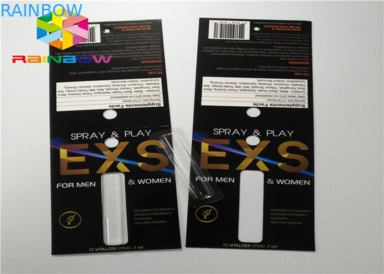 Geser Kustom Kartu Blister Kemasan Semprot Kartu Kertas Kemasan Lipat Dengan Lubang