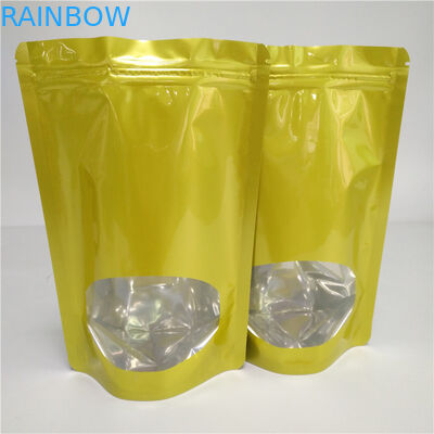 Heat Sealed Dry Food Bags Kustom Makanan Ringan Kemasan Aluminium Foil Untuk Teh / Biji Kopi