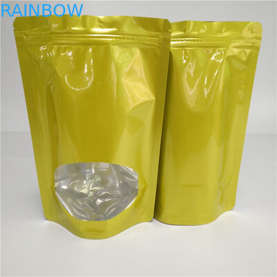 Heat Sealed Dry Food Bags Kustom Makanan Ringan Kemasan Aluminium Foil Untuk Teh / Biji Kopi