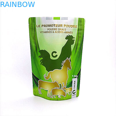 Moistureproof Kantong Plastik Kemasan Pakan Tas Pegangan Segel Aluminium Foil Doypack