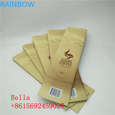 Permukaan Matte Stand Up Zipper Pouch Side Gusset Bag Biji Kopi Kemasan Dengan Valve