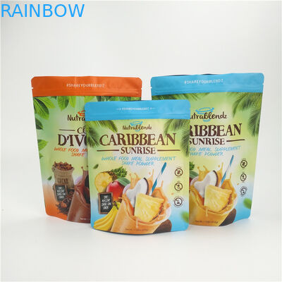 Ziplock Aluminium Foil Stand Up Pouch Pencetakan Gravure Untuk Kemasan Buah Kering