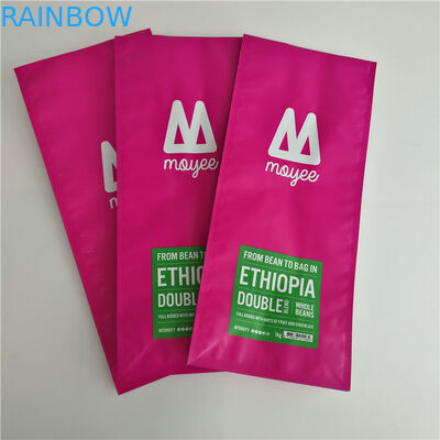 Matte Datar Bawah Kustom Dicetak Stand Up Kantong Gusset Aluminium L Tas Kopi M Dilaminasi