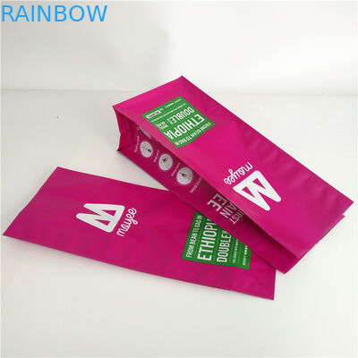 Matte Datar Bawah Kustom Dicetak Stand Up Kantong Gusset Aluminium L Tas Kopi M Dilaminasi