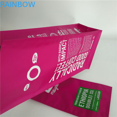 Matte Datar Bawah Kustom Dicetak Stand Up Kantong Gusset Aluminium L Tas Kopi M Dilaminasi