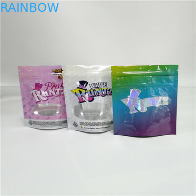 Stand Up Runtz Custom Ziplock Bags Childproof Kantong Packing Herbal Dengan Pencetakan Logo