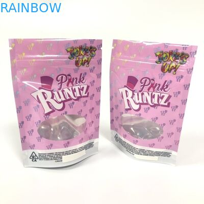 Kustom 1 oz 3.5g Dapat Jar Jokes Up Label Vape Mylar Bau Bukti Paket Pound Gulma Kemasan Tas Pink Putih Runtz