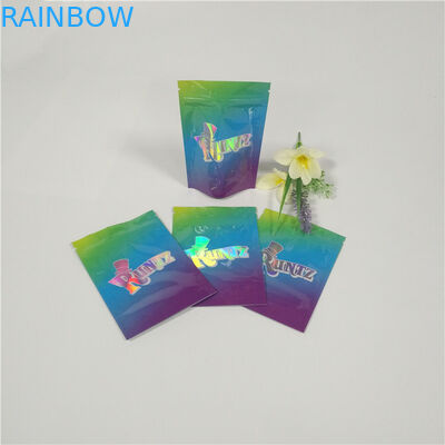 Runtz Mylar Weed Foil Pouch Kemasan Tas Paket Lelucon Kustom Label Tahan Lama