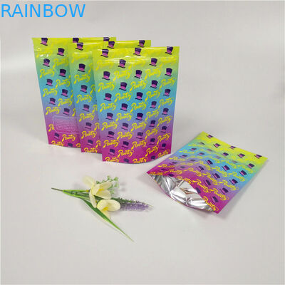 Ritsleting ganda Kustom Dicetak Stand Up Pouches Aluminium Foil Bags Permukaan mengkilap