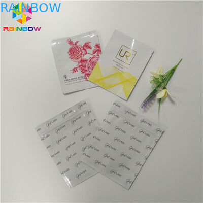 Biodegradable Plastic Foil Bags Tiga Sisi Sealed Masker Wajah Kemasan Untuk Kosmetik