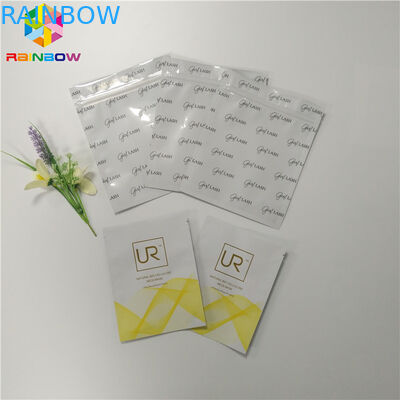 Biodegradable Plastic Foil Bags Tiga Sisi Sealed Masker Wajah Kemasan Untuk Kosmetik