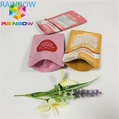 FDA Mylar Stand Up Zipper Pouch, Ziplock Kantong Plastik Tertutup Dengan Lubang Gantung