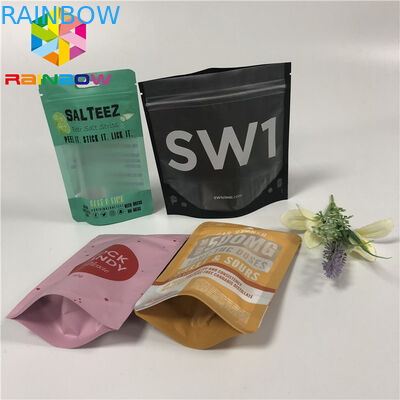 FDA Mylar Stand Up Zipper Pouch, Ziplock Kantong Plastik Tertutup Dengan Lubang Gantung