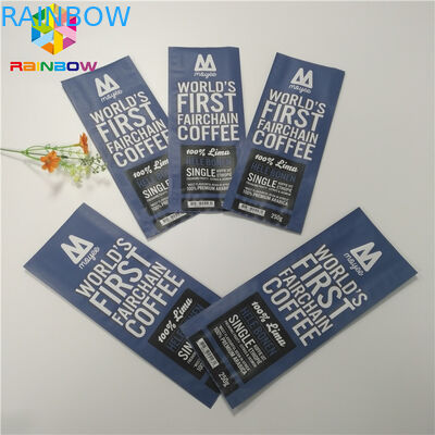 Quad Seal Matte Finished Foil Pouch Kemasan Side Gusset Coffee Bag Dengan Valve