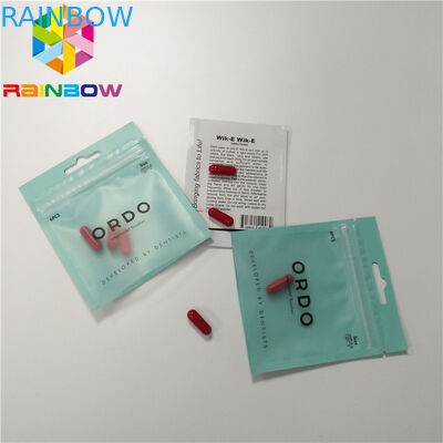 3 Sisi Segel Disegel Pil Foil Kemasan Kantong Aluminium Foil Ziplock Cetak Kustom