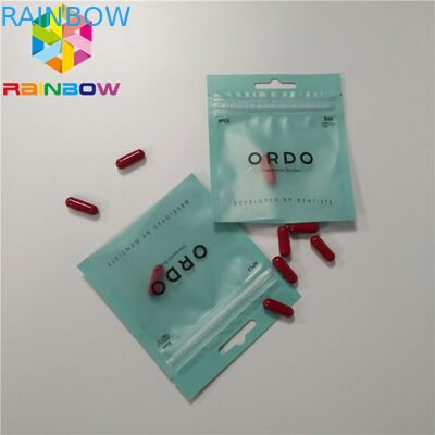 3 Sisi Segel Disegel Pil Foil Kemasan Kantong Aluminium Foil Ziplock Cetak Kustom