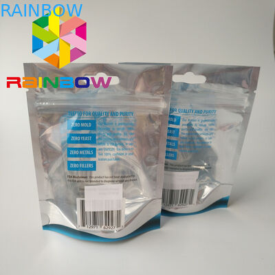 Kemasan Tas Foil Cetak Kustom, Stand Up Zip Lock Pouch Untuk Farmasi Kraton