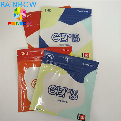 Kantong plastik kemasan Herbal Incense Dupa 3 Sisi Disegel Kustom Dengan Ritsleting