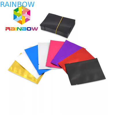 Kantong Plastik yang Dapat Ditutup Ulang Kemasan Tiga Segel Sisi Mylar Kecil Untuk Herbal / Cookies