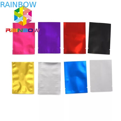 Kantong Plastik yang Dapat Ditutup Ulang Kemasan Tiga Segel Sisi Mylar Kecil Untuk Herbal / Cookies