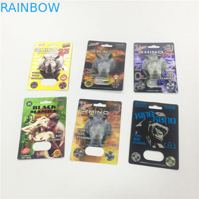 Kartrid Kertas Kemasan Kartu Blister Peluru Kontainer Badak Emas Dengan Penutup Plastik