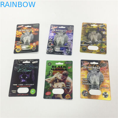 Kartrid Kertas Kemasan Kartu Blister Peluru Kontainer Badak Emas Dengan Penutup Plastik