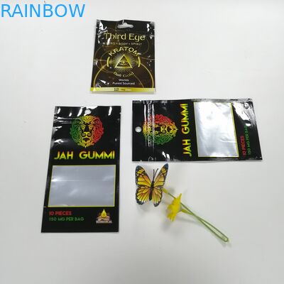 Glossy Surface Printed Ziplock Bags Aluminium Foil Laminasi Permen Gummy Kemasan