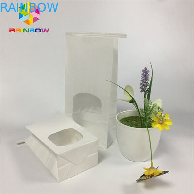 Grease Proof Snack Bag Packaging Plain White Paper Clear Window Bag Dengan Dasi Timah