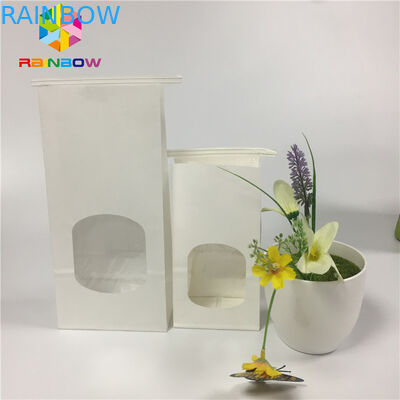 Grease Proof Snack Bag Packaging Plain White Paper Clear Window Bag Dengan Dasi Timah