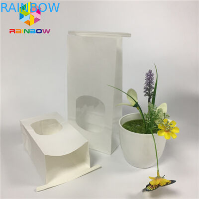 Grease Proof Snack Bag Packaging Plain White Paper Clear Window Bag Dengan Dasi Timah