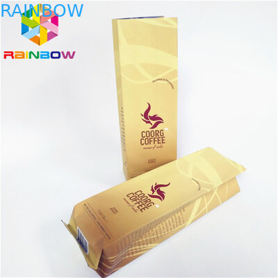 Kelembaban Bukti Makanan Kemasan Side Gusset Coffee Bag Dengan Tin Tie / Degassing Valve