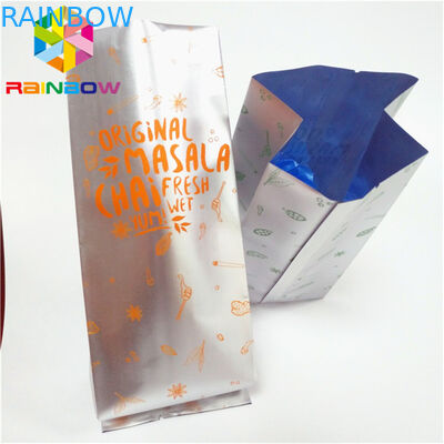 Kemasan Kantong Plastik Laminated Side Gusset Panas Seal Vacuum Massal Tea Valve Bag