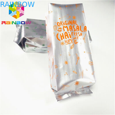 Kemasan Kantong Plastik Laminated Side Gusset Panas Seal Vacuum Massal Tea Valve Bag