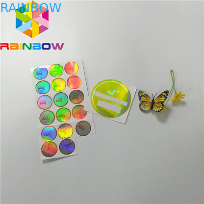 Adhesive Shrink Sleeve Printing Kustom Refleksi Pelangi Stiker Holographic Label