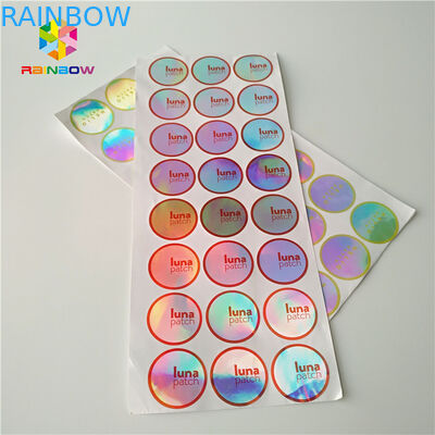 Adhesive Shrink Sleeve Printing Kustom Refleksi Pelangi Stiker Holographic Label